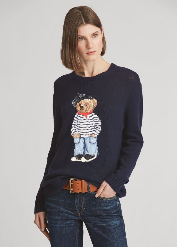 Ralph Lauren Marseille Polo Bear Striktrøje Dame Danmark (KRSXV4163)